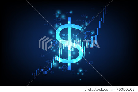 technology business background, graph financial with social network diagram concept, futuristic digital innovation background vector illustration 76090105