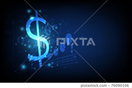 technology business background, graph financial with social network diagram concept, futuristic digital innovation background vector illustration 76090106