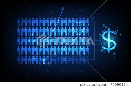 technology business background, graph financial with social network diagram concept, futuristic digital innovation background vector illustration 76090114