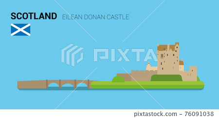 Monuments and landmarks Vector Collection: Eilean Donan Castle (Scotland). Monuments and landmarks Vector Collection: Eilean Donan Castle (Scotland). 76091038