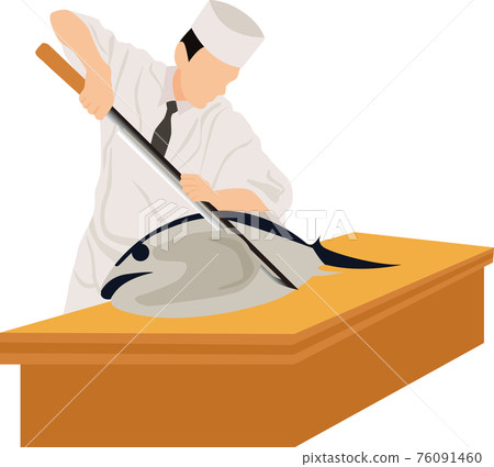 Tuna dismantling show illustration Tuna dismantling show illustration 76091460