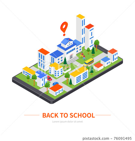Back to school - modern colorful isometric illustration Back to school - modern colorful isometric illustration 76091495