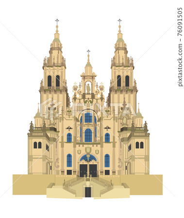 Santiago De Compostela Cathedral Spain Stock Illustration Santiago De Compostela Cathedral Spain Stock Illustration