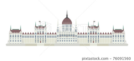Budapest Parliament, Hungary. Isolated on white background vector illustration. Budapest Parliament, Hungary. Isolated on white background vector illustration. 76091560