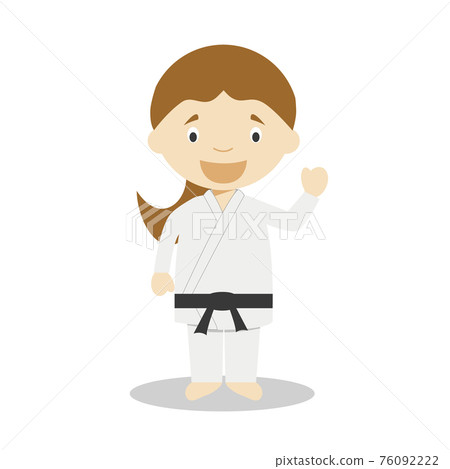 Cute cartoon vector illustration of a karateka. Women Professions Series Cute cartoon vector illustration of a karateka. Women Professions Series 76092222