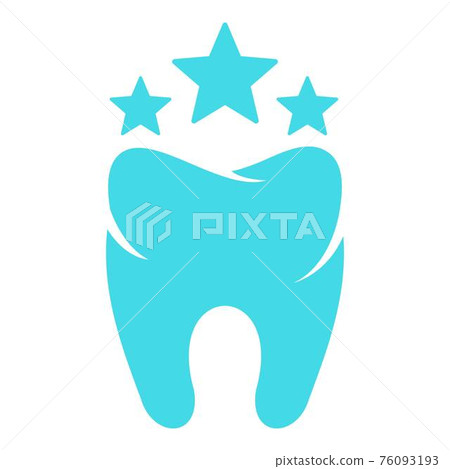 Beautiful tooth logo icon, flat style. 76093193