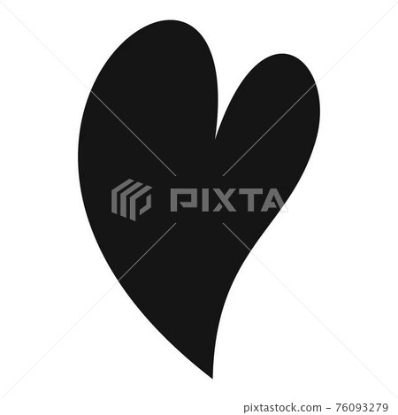 Deaf heart icon, simple style. 76093279