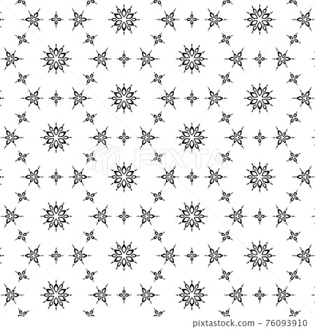 Simple Japanese pattern, turtle shell arrangement, black and white 76093910