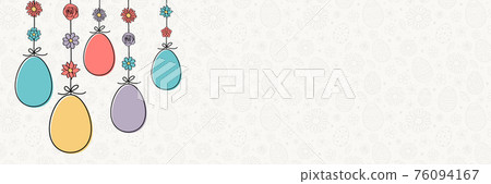 Colourful Easter eggs. Colourful banner. Vector Colourful Easter eggs. Colourful banner. Vector 76094167
