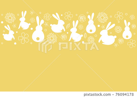 Simple Easter background with hand drawn bunnies and flowers. Vector Simple Easter background with hand drawn bunnies and flowers. Vector 76094178
