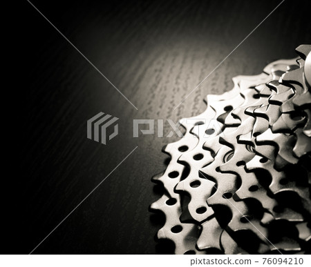 Mountain bike rear cassette on a table 76094210