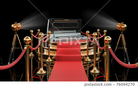 Podium with vacuum sealer, 3D rendering 76094270