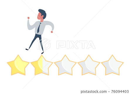 Customer review concept. Rating golden stars. Feedback, reputation, review. Bad rating. Customer review concept. Rating golden stars. Feedback, reputation, review. Bad rating. 76094403