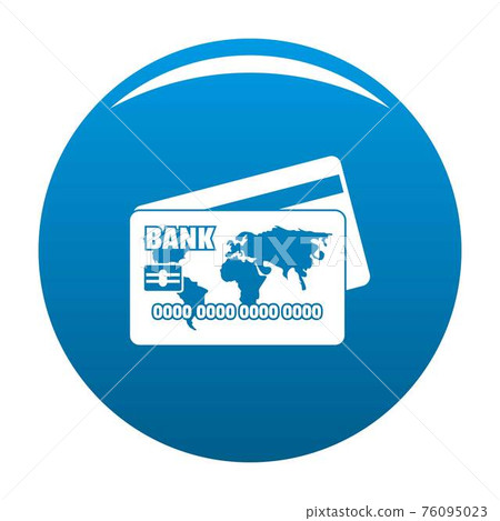 Credit card icon blue vector 76095023