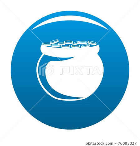 Pot coin icon blue vector Pot coin icon blue vector 76095027