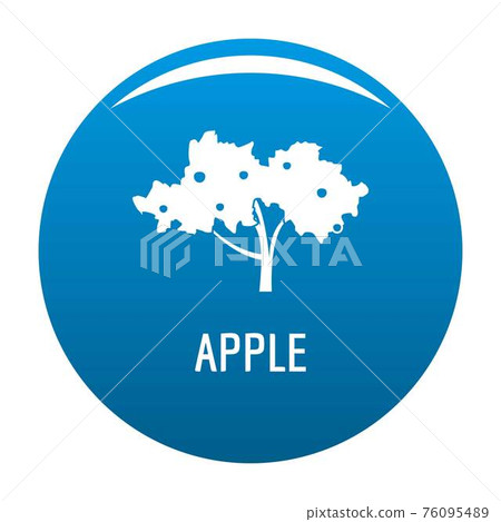 Apple tree icon blue vector 76095489