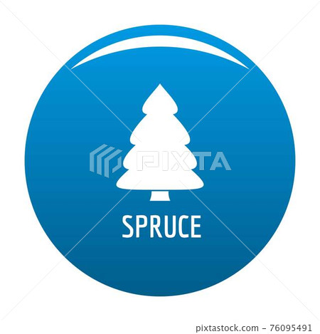 Spruce tree icon blue vector 76095491