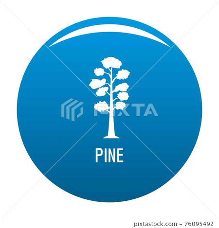 Pine tree icon blue vector Pine tree icon blue vector 76095492