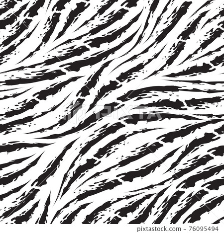 Seamless vector black and white pattern.Zebra skin. Seamless vector black and white pattern.Zebra skin. 76095494