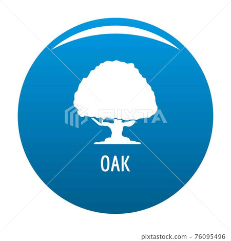 Oak tree icon blue vector Oak tree icon blue vector 76095496