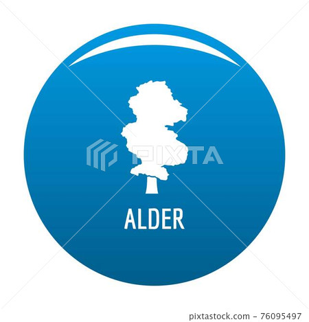 Alder tree icon blue vector Alder tree icon blue vector 76095497