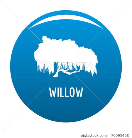 Willow tree icon blue vector Willow tree icon blue vector 76095498