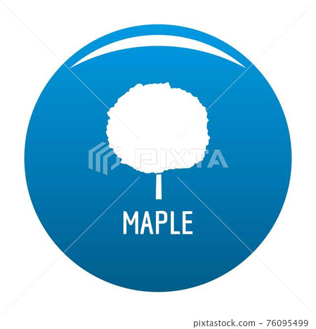 Maple tree icon blue vector Maple tree icon blue vector 76095499