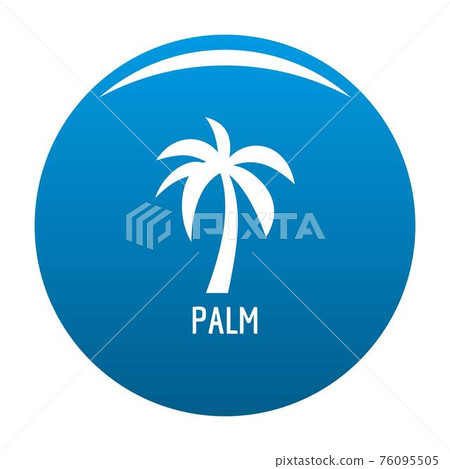 Palm tree icon blue vector Palm tree icon blue vector 76095505