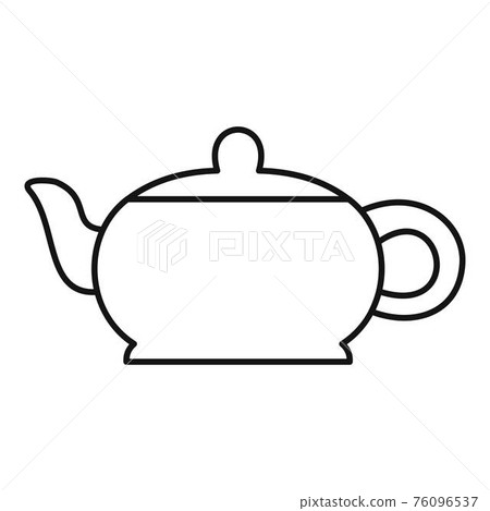 Hot teapot icon, outline style 76096537