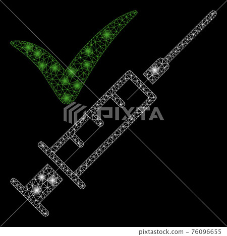 Glowing Mesh Wire Frame Confirmed Injection with Flare Spots 76096655