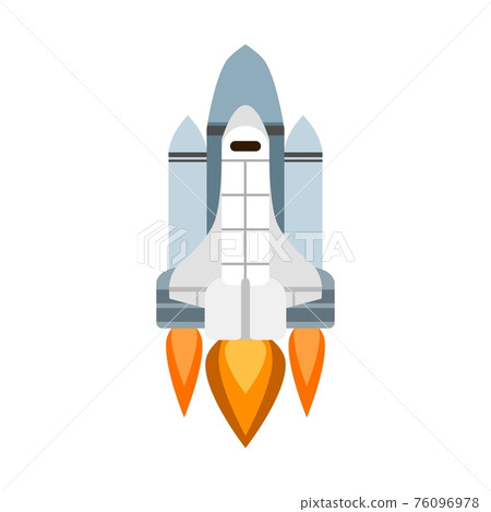 space shuttle with fire on white background vector space shuttle with fire on white background vector 76096978