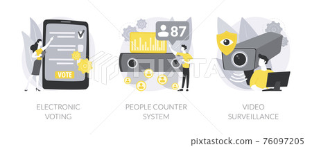 People monitoring and analytics abstract concept vector illustrations. People monitoring and analytics abstract concept vector illustrations. 76097205