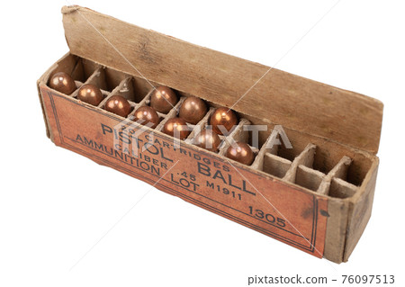 Pistol ball caliber .45 M1911 box with cartridges Pistol ball caliber .45 M1911 box with cartridges 76097513