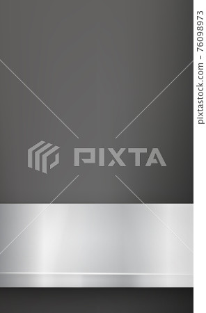 Metal kitchen countertop, iron texture, large table on a black background - Vector Metal kitchen countertop, iron texture, large table on a black background - Vector 76098973