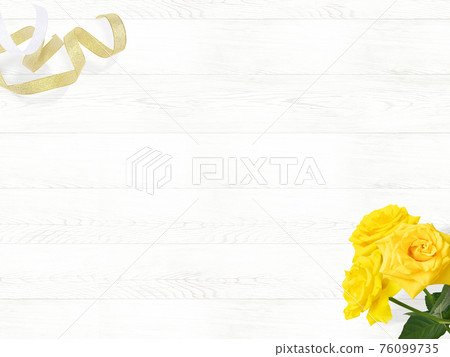 白木紋和黃玫瑰背景 白木紋和黃玫瑰背景 76099735