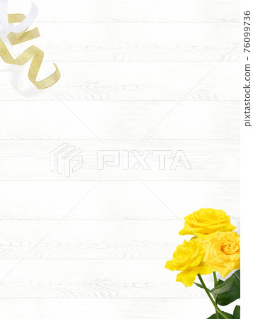 White wood grain and yellow rose background White wood grain and yellow rose background 76099736