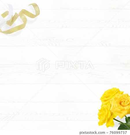 White wood grain and yellow rose background White wood grain and yellow rose background 76099737