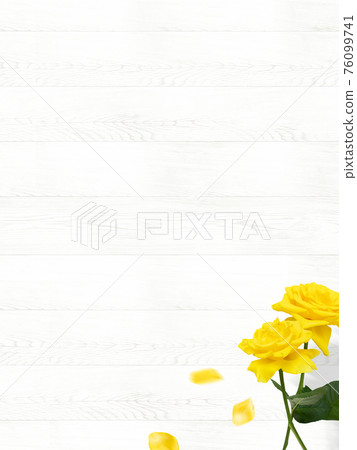 白木紋和黃玫瑰背景 白木紋和黃玫瑰背景 76099741