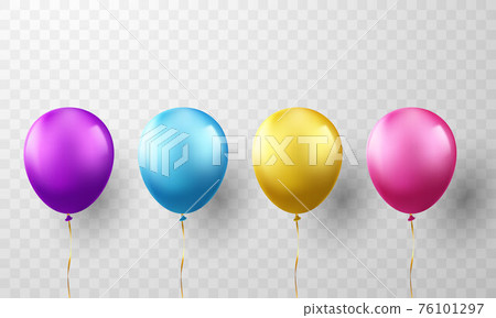 balloons Colorful celebration set background. 76101297