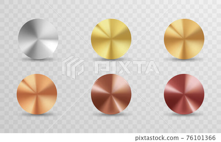 Set Circle coin gradient Chrome color foil texture background. Set Circle coin gradient Chrome color foil texture background. 76101366