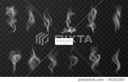 Set smoke on dark copy space background. Set smoke on dark copy space background. 76101367