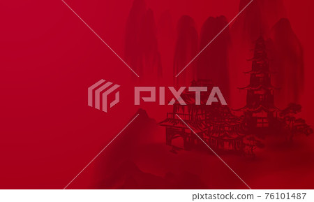 Chinese ink and water landscape painting banner background 76101487