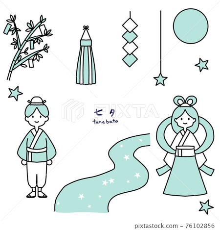 Illustration of Orihime and Hikoboshi Illustration of Orihime and Hikoboshi 76102856