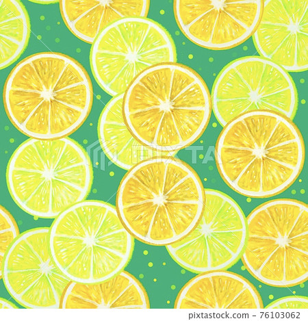 Seamless pattern with watercolor vintage lemon... - Stock Illustration ...