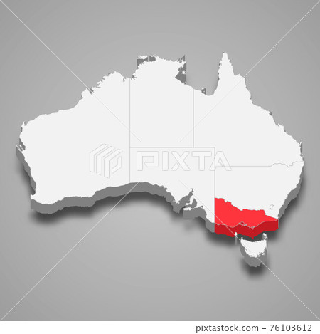 Victoria region location within Australia 3d map Victoria region location within Australia 3d map 76103612