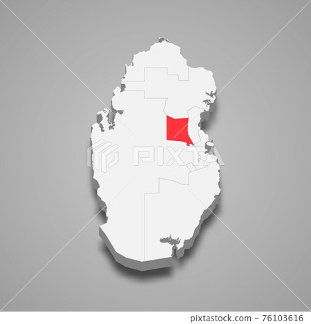 Umm Salal region location within Qatar 3d map 76103616