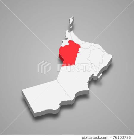 Ad Dhahirah region location within Oman 3d map Ad Dhahirah region location within Oman 3d map 76103786