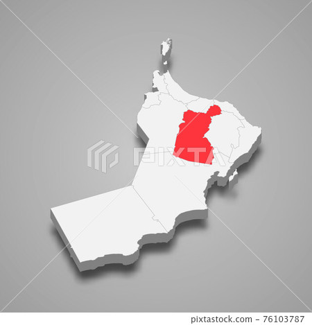 Ad Dakhiliyah region location within Oman 3d map Ad Dakhiliyah region location within Oman 3d map 76103787