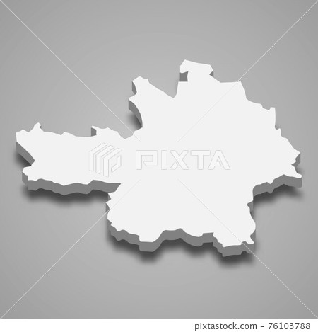 3d isometric map of Yen Bai Province of Vietnam 76103788