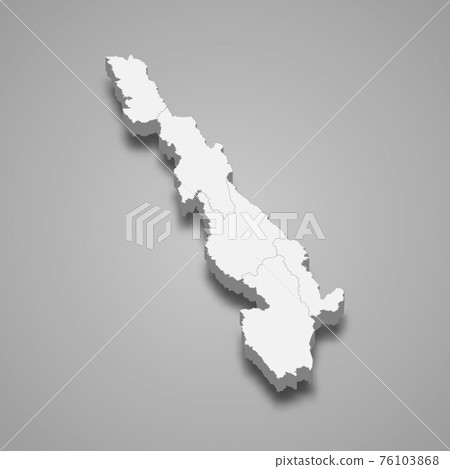 3d isometric map of Kayin is a Region of Myanmar 3d isometric map of Kayin is a Region of Myanmar 76103868